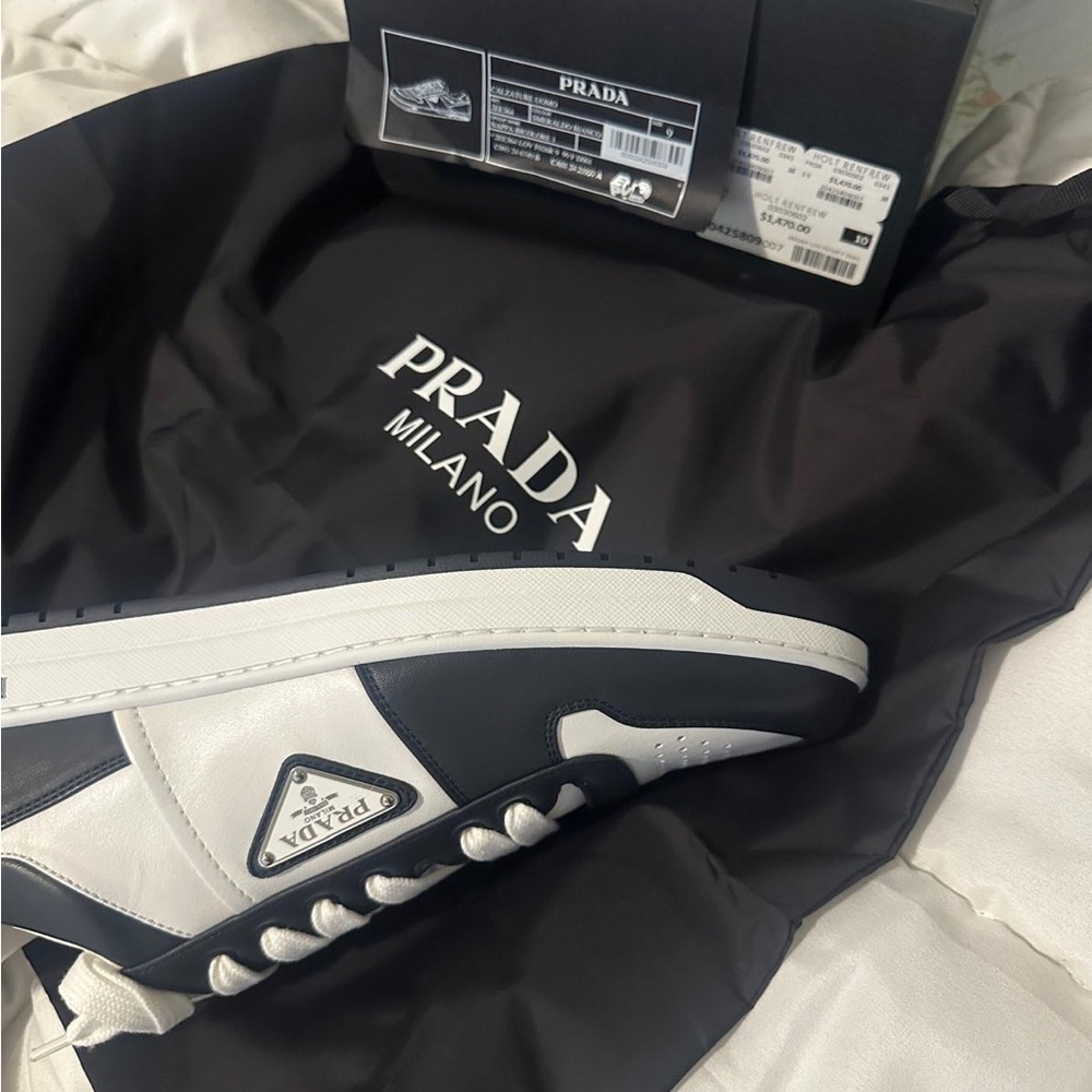 Prada Monochrome Leather Sneakers